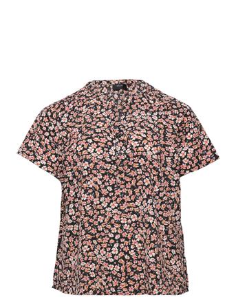 Caanni, S/S, V-Neck Top Patterned Zizzi