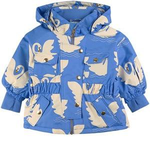 Mini Rodini Swan Soft Branded Printed Ski Jacket Blue 116/122 cm - Coats and jackets - 116/122 cm - Blue