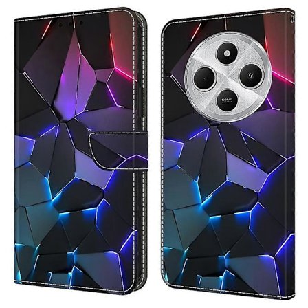 TPU+PU Lær Flip Telefonveske For Xiaomi Redmi 14C 4G/14R 5G/Poco C75 4G Mønstertrykt