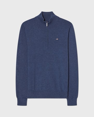Lexington Teen Pullover mit Zipper, blau meliert