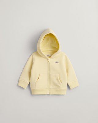 GANT - Baby Shield hettegenser med glidelås vanilla yellow