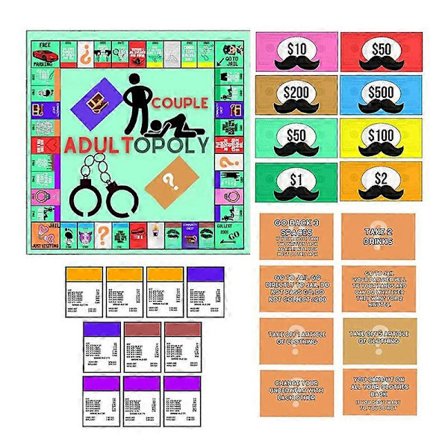 Adultopoly Lautapeli Pariskunnille Adultopoly Treffi-ilta Peli Hauska Interaktiivinen Parisuhdekorttipeli Keskustelukortit Pariskunnille (LGL)