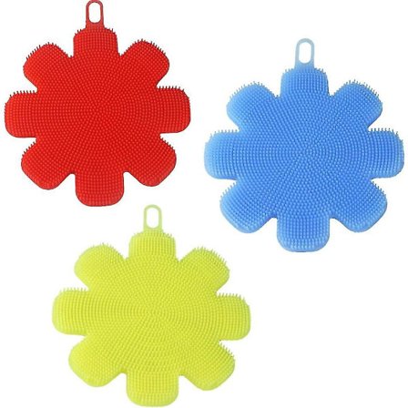 3-pack Silikon Svamp Diskborste Köksredskap