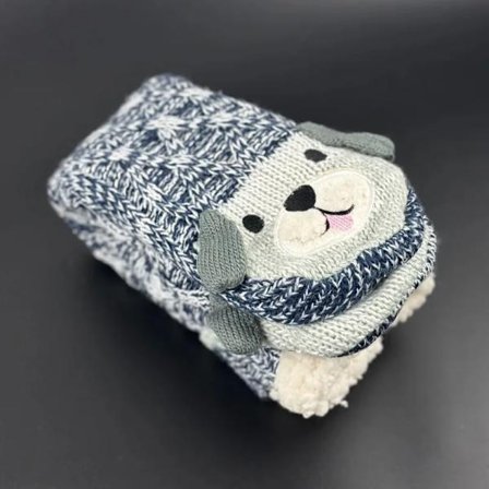 Winter Warm Sock Women Dog Puppy Cute Home Indoor Floor Soft Female Silicone Non Slip Grip Comfy Thermal Slipper Fuzzy Sock