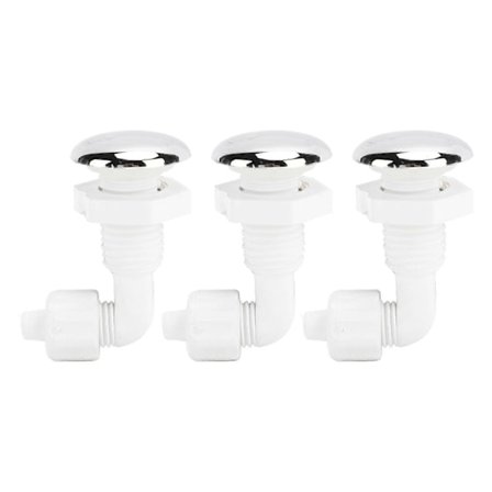 3 stk. boblebad vridende bue bobleluftdyse robust PVC boblebad luftstråle massasjebadekar dyse for svømmebasseng