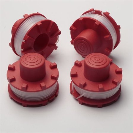 Trimmerin kela ja korkki yhteensopiva Einhell 3405096 kanssa, 4-pack + korkki ja jousi