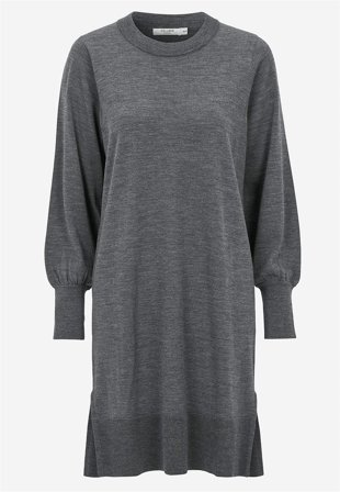 Cellbes of Sweden - Stickad Premium klänning i merinoull - mörkgrå / melange - för damer - 46/48