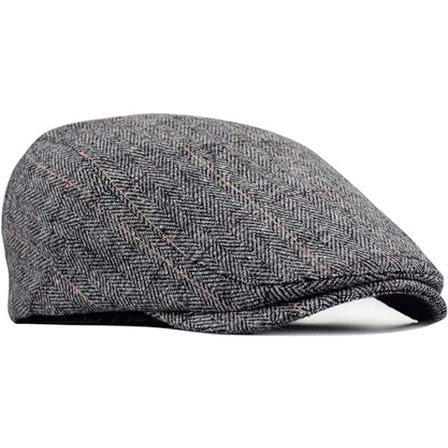 Mænds Tweed Flad Kasket Kørsel Hat Newsboy Kasket - Justerbar Mode Newsboy Irsk Beret Hat, Efterår Vinter, 55-59CM