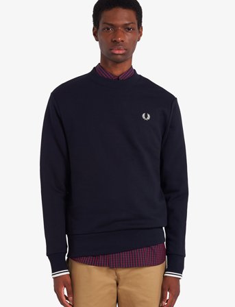 Fred Perry Crew Neck Sweatshirt - Navy - S