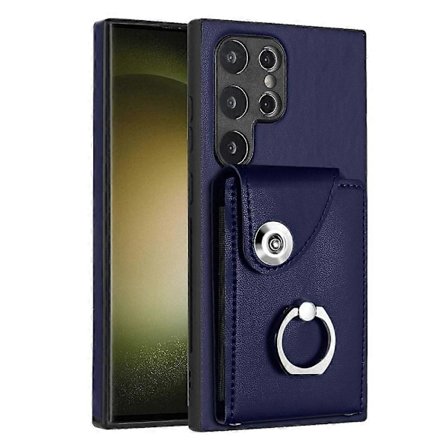 YB Läderbeläggning Serie-7 för Samsung Galaxy S24 Ultra Magnetiskt Telefonfodral Kort Hållare Skydd