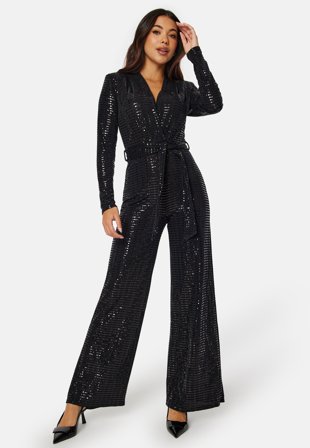 John Zack Sequin Wide Leg Jumpsuit Klær
