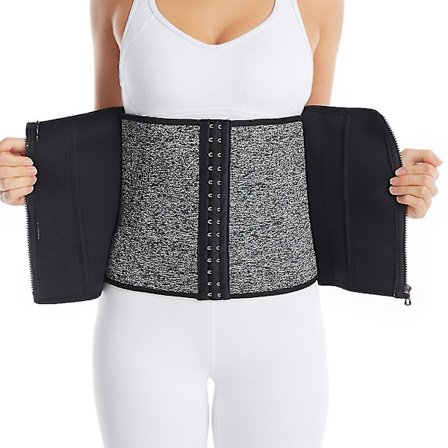 Bastu Svettbälte för viktminskning Waist trainer Court Gördel Kroppsformare Korsett Bantning Mage Slida Shapewear Dam Trimmer,grå
