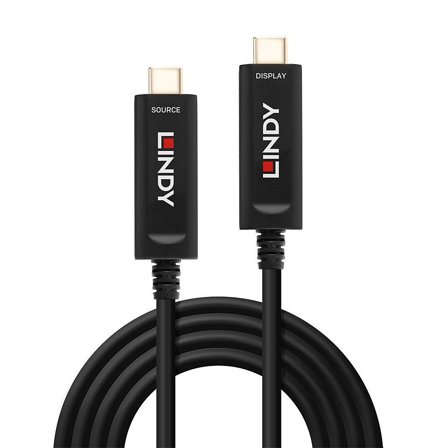 Lindy Fibre Optic Hybrid USB Type C Video Cable - USB-kabel - 24 pin USB-C til 24 pin USB-C - 15 m