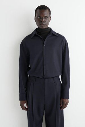 COS Homme Chemise En Flanelle De Laine in Bleu