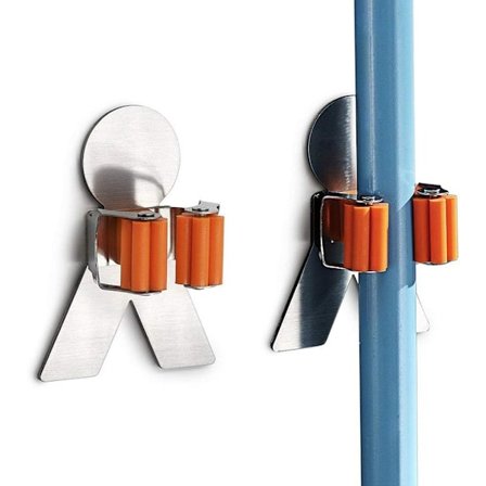 2-pakning mopp- og kostholder, selvklebende skum- og kostholder