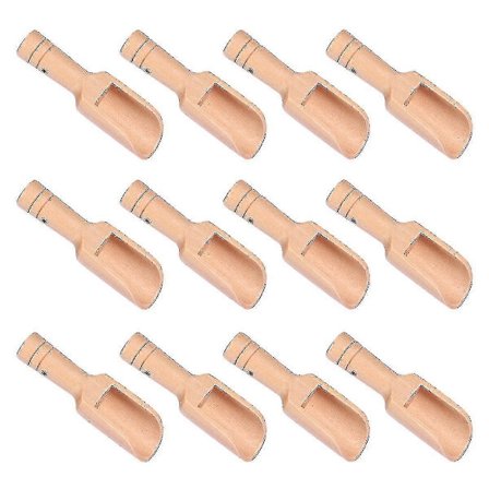 15 stk. Små saltskovle Rundt håndtag Skovl Træ teske Mælkepulverskovle