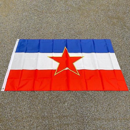 Aerlxemrbrae Flag 90*150cm Jugoslavien Nationalflag Polyester Jugoslavien Banner Til fest (FMY)