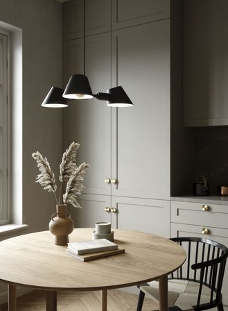 Stay taklampe 3-lys - sort