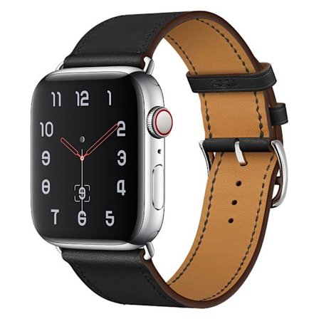 Aito nahkaranneke Apple Watch 42/44/45/49 mm Musta