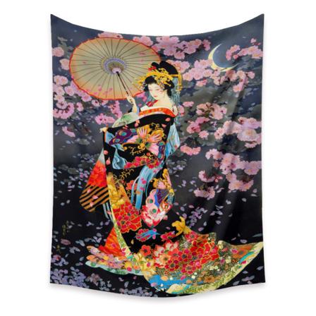 Wekity Gobeläng Estetisk Konst Hembakgrund Tyg Dekor Present Japansk Gobeläng för Vardagsrum Sovrumsdekor (310019, 39 X 59 tum)