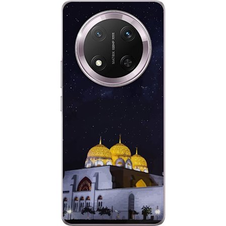 Kompatibel Mobilcover til Honor Magic7 Lite Stjerneklar nat med gyldne kupler og halvmåne over oplyst moské
