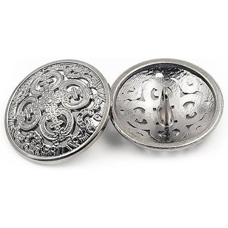 10 stk (Sølv, 20mm) Klær Knapp - Retro Hul Syknapp