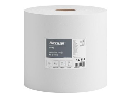 KATRIN Industritorkrulle Plus XL 2-lagers, 1 000 ark, 265 mm, vita - Lyreco - Städ och hygien - Toalettpapper och torkpapper - Industritork