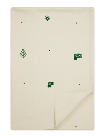 Engholm Textiles Juledug Julia Broderet - Cream - 140X220