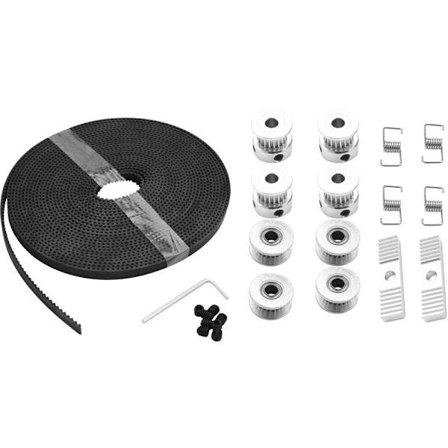 5Mx6Mm Gt2-hammashihna 4 kpl 20 hammasta 5 mm sisähalkaisija hihnapyörä 4 kpl ratas 4 kpl kiristin vääntöjousi 2 kpl pihdit ja kuusiokoloavain 3D-