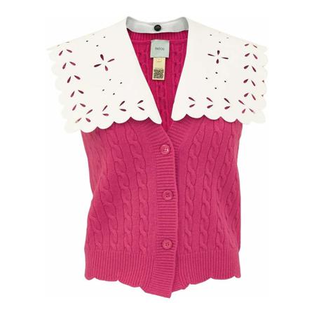 Patou Sleeveless Strik Pink, Dame Slipover