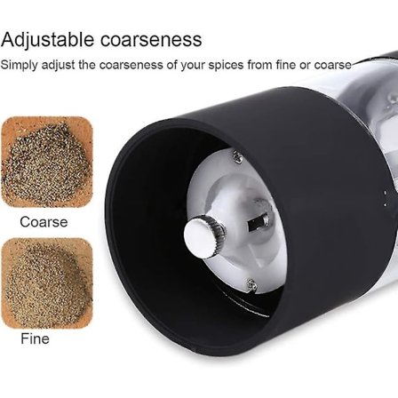Elektrisk pepperkvern krydderkvern saltkvern vippekvern keramisk kvern justerbar finhet