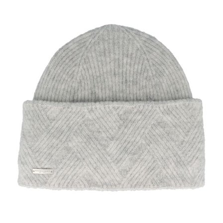 Seeberger - Grå cuff Beanie - Knit Toque With Cable Smoke Gray Cuff @ Hatstore