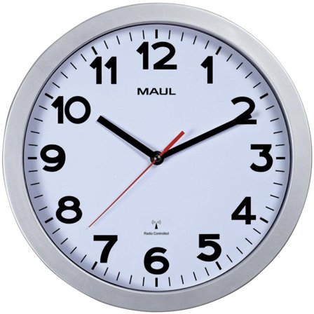 Maul Funk-Wanduhr MAULstep 30cm Durchm. Variante: silber, [24]