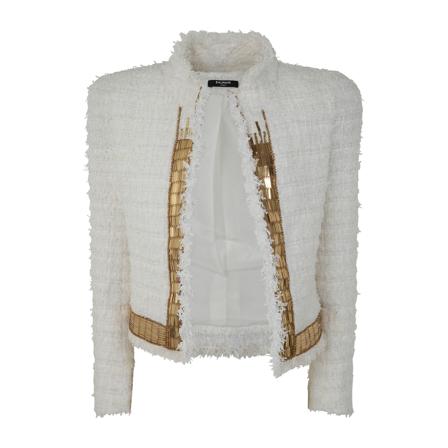 Balmain, Blazers Wit, Dames, Maat:M