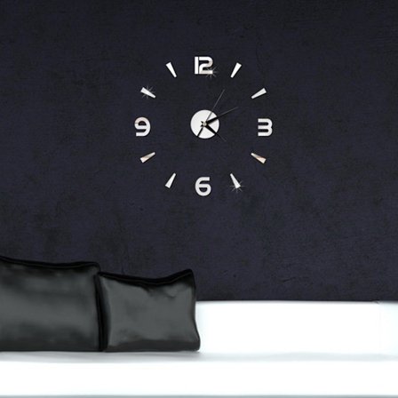 Vægklistermærkeur 1 mm akryl spejlur indretning DIY væg moderne hjemmekontor rumindretning (sølv)