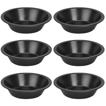6 stk 5-tommers Mini Paiform Nonstick Matvaregodkjent Karbonstål Oppvaskmaskinsikker Rund Baking Dessert
