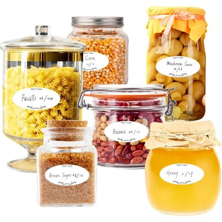 300 avtagbara skafferi- och konserveringsfrysningsetiketter