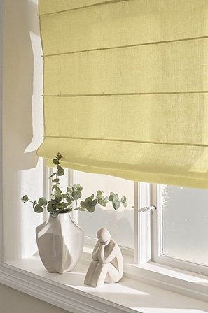 Jotex - Vouwgordijn Van Linnen Geel Geel - JONIE - Koop Linnen gordijnen bij Jotex