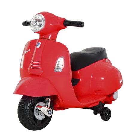 Vespa El-Motorcykel Børne-Motorcykel El-Køretøj 18-36 Måneder 3 Km/T Led Lys Lyd Pp Plast Metal Rød 66,5 X 38 X 52 Cm
