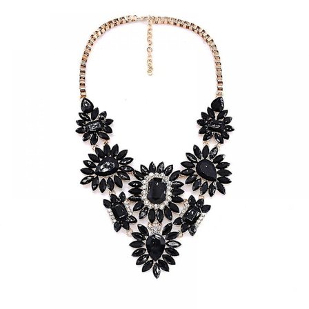 Korte Halskæder til Kvinder med Diamanter Blomster Halskæder, Mode Tøj Smykker Halskæder til Kvinder (sort) Xq-ps130