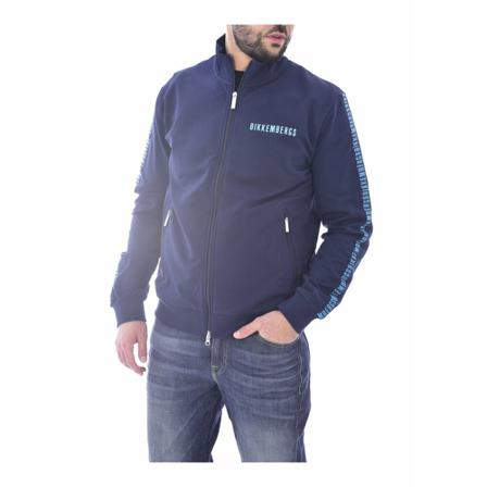 Bikkembergs, Logo zipped sweatshirt Blauw, Heren, Maat:L