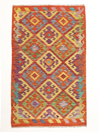 Klein Kelim Afghan Old Style Vloerkleed 99X158 Wol