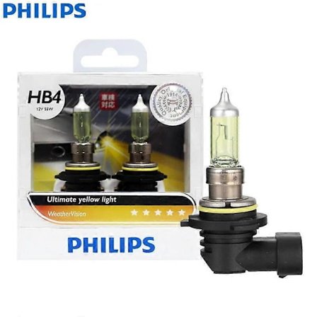 WeatherVision HB4 9006 2900K Keltainen Auton Ajovalopolttimot Halogeenisumuvalot 12V 55W 9006WVS2, Pari