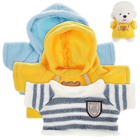 3 stk. Kosedyr Bjørn Klær Dukke Klær Mini Klær Plysj Leketøy Klær Dukke Genser Hettegenser Diy Bjørn Klær