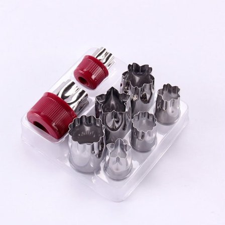 8 stk blomsterkutter i rustfritt stål moula