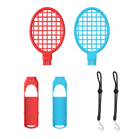 Tennis Game Racket til Nintendo Switch 2-pak, Blå og Grøn, L