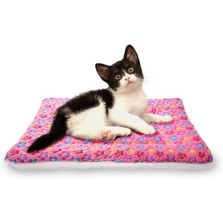 Kæledyrstæppe Premium fluffy flannelpude Blød varm måtte til hunde Katte Små kæledyr Pink Stars