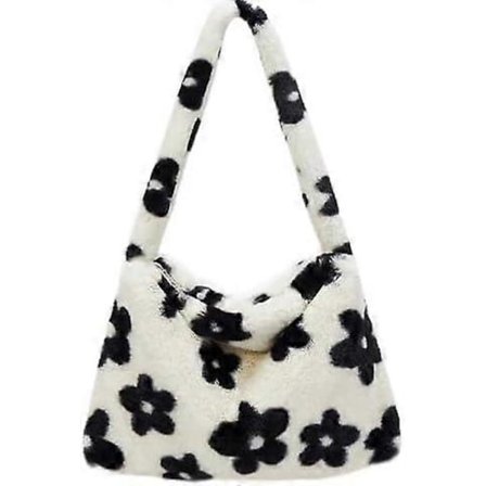 Söpö pörröinen käsilaukku, pehmeä pörröinen olkalaukku naisille, söpö suuri pörröinen crossbody-laukku, pehmoinen olkalaukku [D]