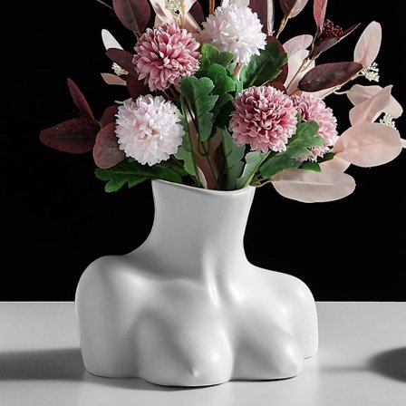 Nordisk Ins Kreativ Kropp Vase Halv Kropp Keramikk Stue Blomsteroppsats Kunst Hjemmedekorasjon