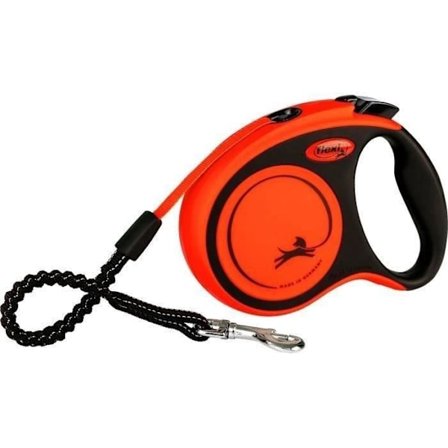 TRIXIE flexi XTREME infällbart hundkoppel - Storlek S - 5m - Svart och orange